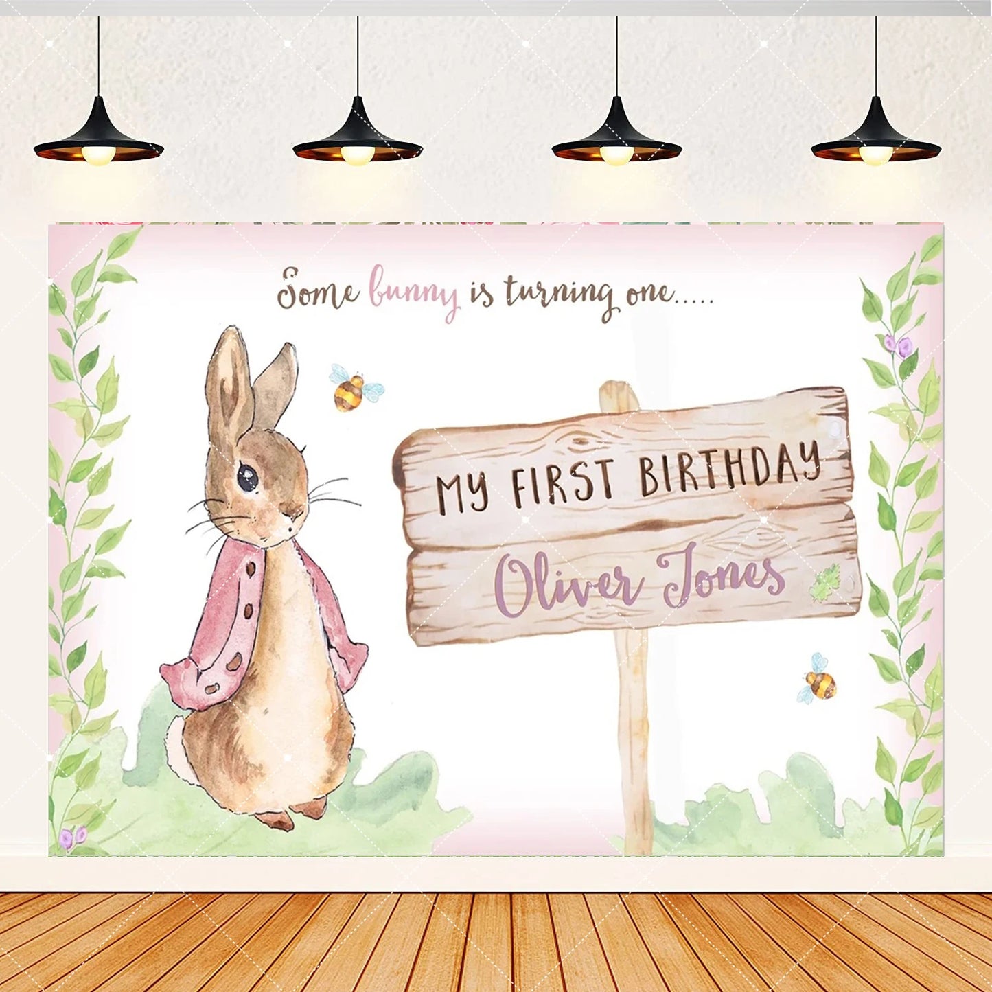 Spring Rabbit Background Kids Birthday Party Baby Shower Decor Rabbit Peter and His Animal Friends Vegetable Garden Photo Props