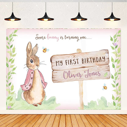 Spring Rabbit Background Kids Birthday Party Baby Shower Decor Rabbit Peter and His Animal Friends Vegetable Garden Photo Props