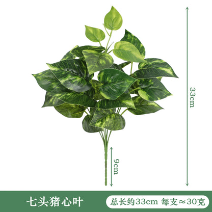 Artificial Plants Leaves Silk Tortoiseshell Leaf Dieffenbough Fake Small Fairy Taro Simulation Green Plant Living Room Decor
