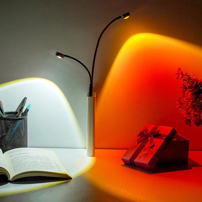 Sunset Lamp USB Rainbow Projector Atmosphere Night Light Home Decoration Photography Lighting Coffee Shop Wall Decor Lamp