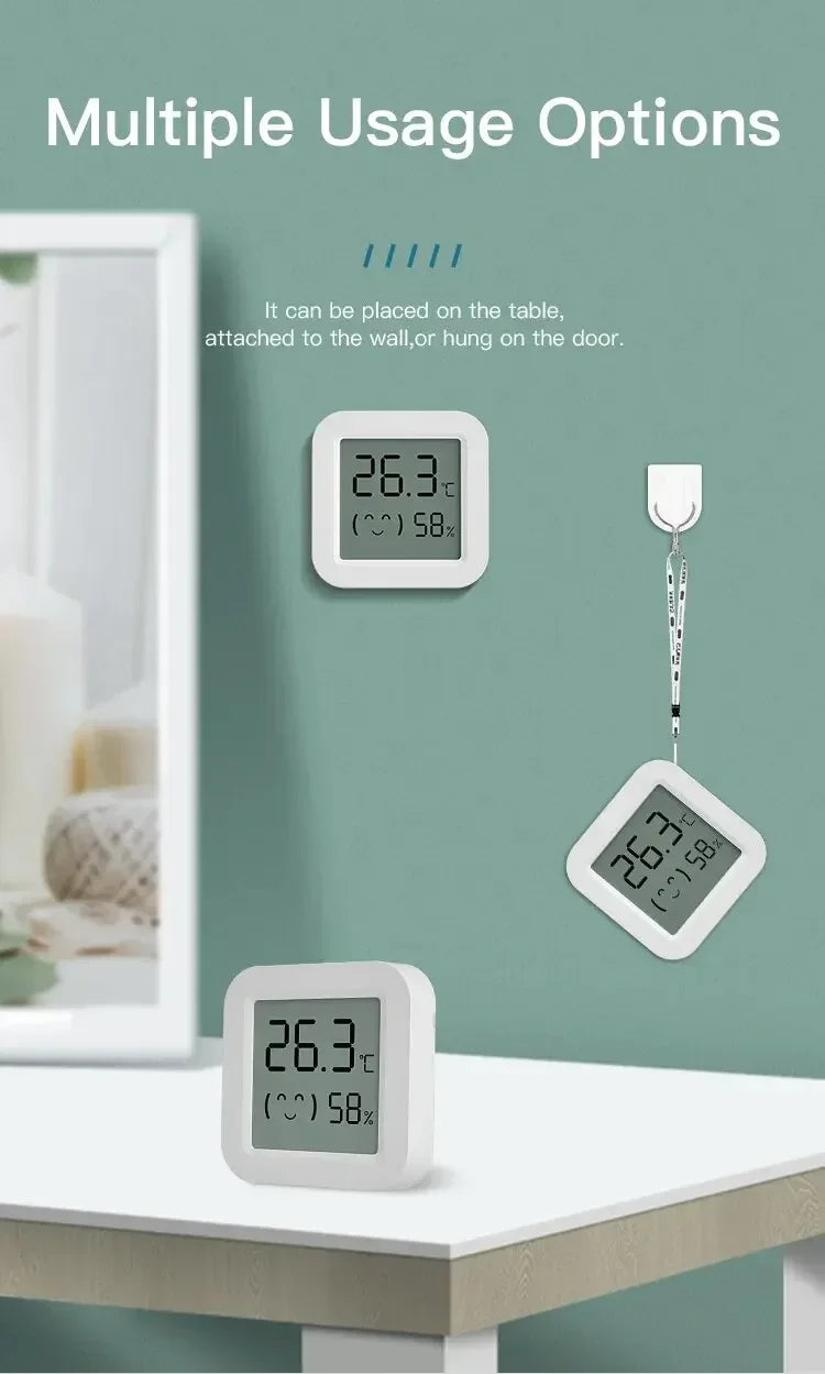 Tuya Zigbee Temperature Humidity Sensor Mini LCD Digital Display SmartLife APP Remote Monitoring Indoor Thermometer Hygrometer