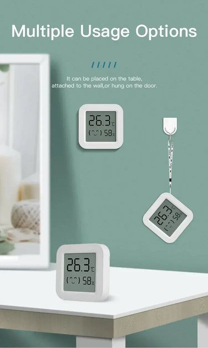 Tuya Zigbee Temperature Humidity Sensor Mini LCD Digital Display SmartLife APP Remote Monitoring Indoor Thermometer Hygrometer