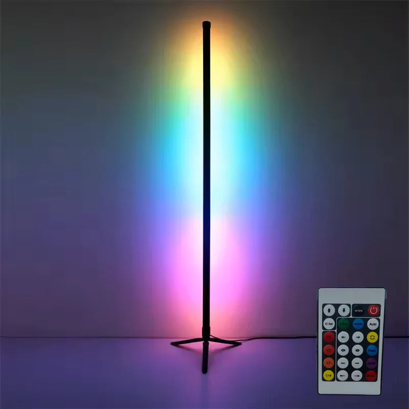 Smart  RGB Corner Floor Lamp with App & Remote Control, Dimmable LED Mood Light for Gaming Living Room Bedroom
