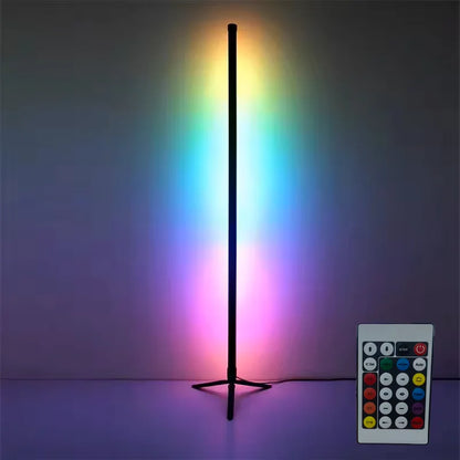 Smart  RGB Corner Floor Lamp with App & Remote Control, Dimmable LED Mood Light for Gaming Living Room Bedroom