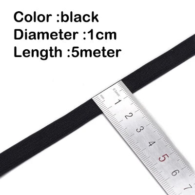 5Meters Sewing Elastic Band Heavy Stretch High Elasticity Knit Elastic Band for Sewing Waistband Elastic White black 10-60MM