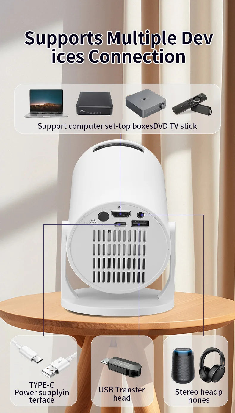 Mini WiFi Projector HY300mini HD Portable Projection Device for Home Theater