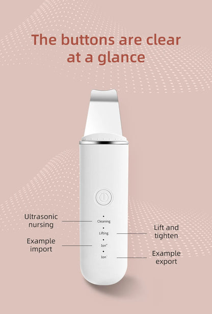 Ultrasonic Skin Scrubber Vibration Face Spatula Blackhead Remover Shovel Clean Cavitation Peeling Facial Lifting Skin Care Tools