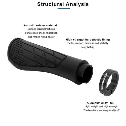 Bicycle Grips Soft Rubber For MTB Mountain Bike Shockproof Anti-Slip Handlebar Cover Lock On Ergonomic Cycling Handle Bar Parts