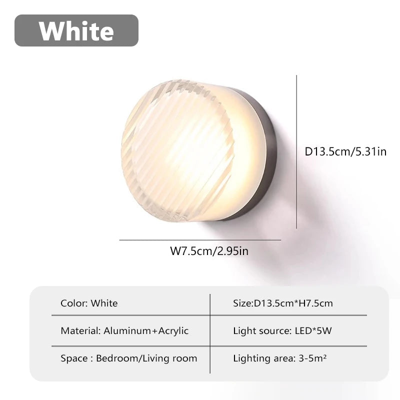 Nordic LED Wall Lamp Designer Small Wall Sconces Bedside Room Decor Light Living Room Hotel Aisle Smoke Grey Lighting Fixture