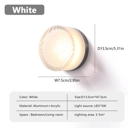 Nordic LED Wall Lamp Designer Small Wall Sconces Bedside Room Decor Light Living Room Hotel Aisle Smoke Grey Lighting Fixture