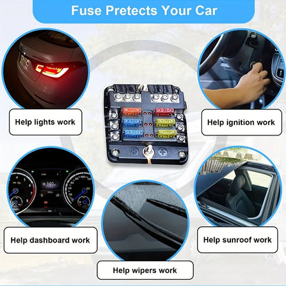 310PCS Truck SUV Car Assorted Replacement Blade Fuses with 2 Car Fuse Testers and 2 Fuse Pullers