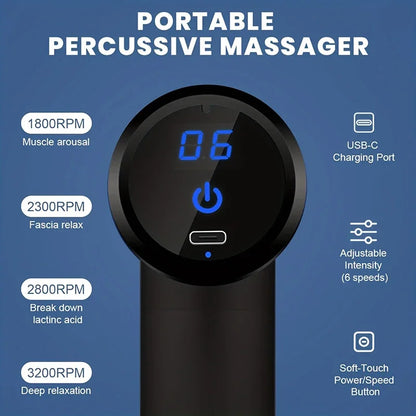 Multifunctional Fascia Gun Massager Instrument Portable Electric Vibrating Muscle Relaxation Tool for Sports Recovery