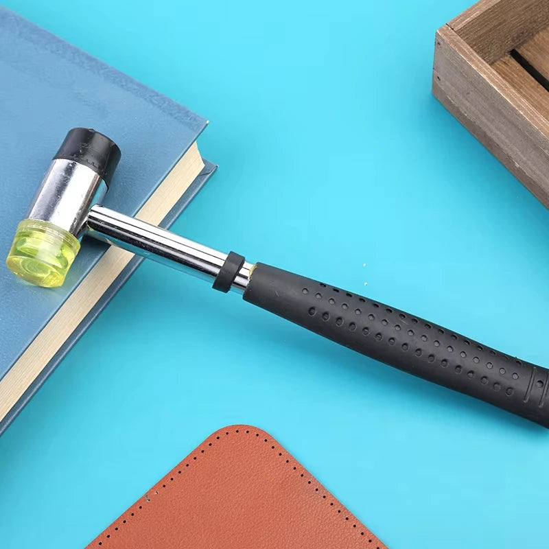 1PC 25mm Double Face Soft Tap Rubber Hammer Multifunctional Hand Tool with Hard Plastic & Non-Slip Grip for Precision Work