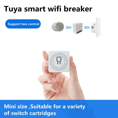 Tuya WiFi Smart Switch 16A  Module 2-way Control Mini Switch Breaker Smart Life Work With Alexa Google Alice