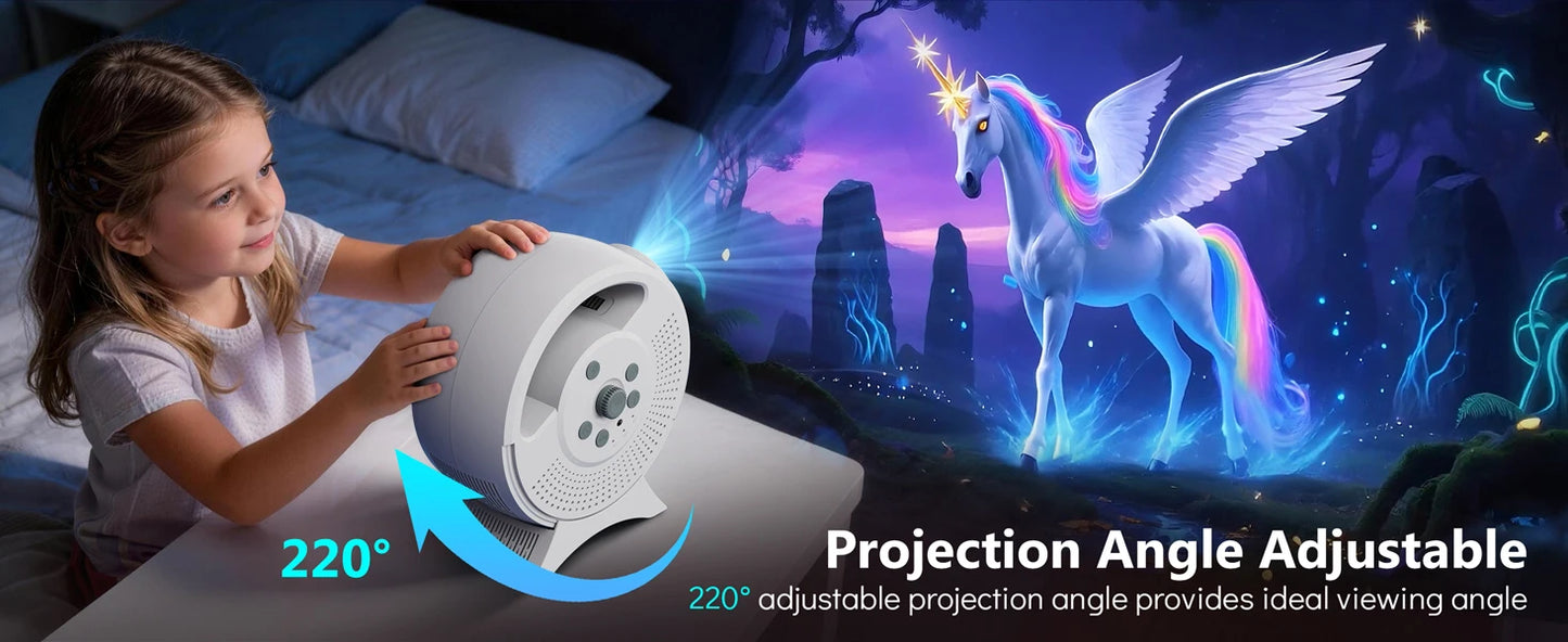 AURORA LIGHTING 3D Galaxy Projector 60 Scenes Adjustable Focal Planetarium Projector Ceiling Projector for Kids Room Adult Party