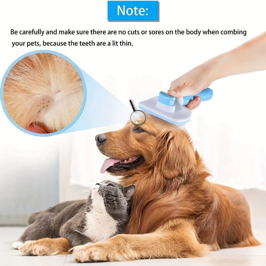 Pet Hair Remover Brush - Effective Shedding Control Gentle Deshedding Comb for Dogs Cats Long Hair Grooming Daily Use & Bathing