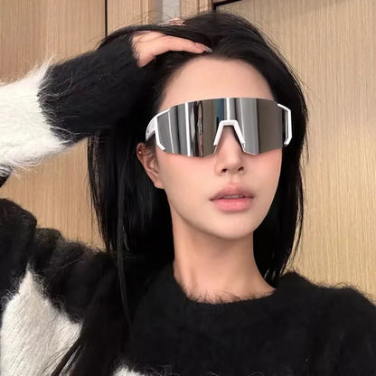 New large-frame sunglasses for men and women, ideal for outdoor sports, cycling, mountaineering, and wind/sand protection.