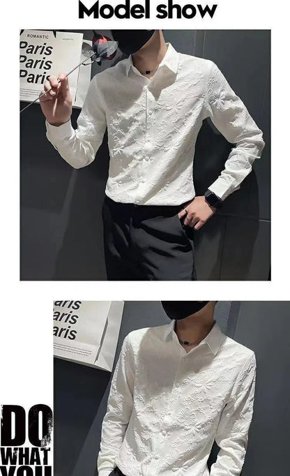 Shirts And Blouses For Men White Man Tops Plain Graphic Floral Clothing Korean Style Designer Fashion S Elegant Cheap Brand Cool
