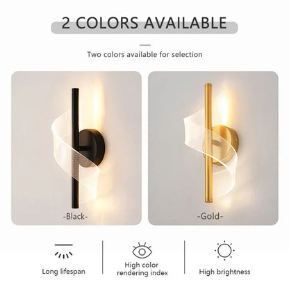 Nordic LED Wall Lights Modern Luxury and Minimalist Home Lights Living Room Bedroom Study Balcony Interior Decoration Lighting