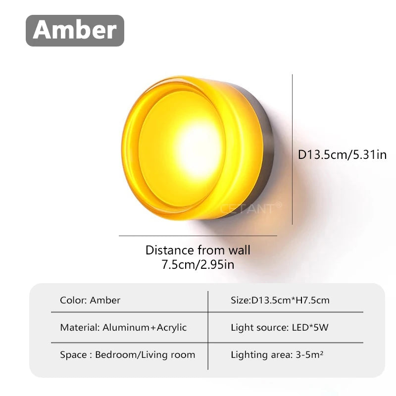 Nordic LED Wall Lamp Designer Small Wall Sconces Bedside Room Decor Light Living Room Hotel Aisle Smoke Grey Lighting Fixture