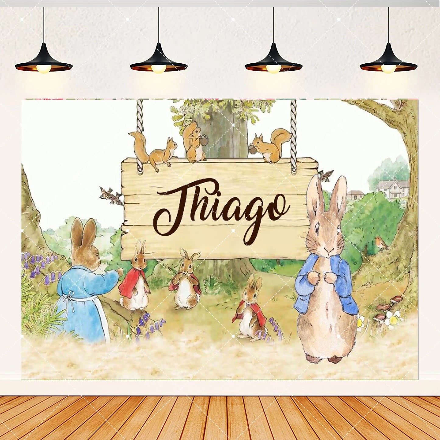 Spring Rabbit Background Kids Birthday Party Baby Shower Decor Rabbit Peter and His Animal Friends Vegetable Garden Photo Props