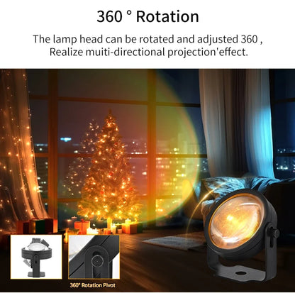 Smart Sunset Lamp Tuya USB Sunset Projector Light RGB Smart Life APP Remote For Room Photography Background Decor Lighting