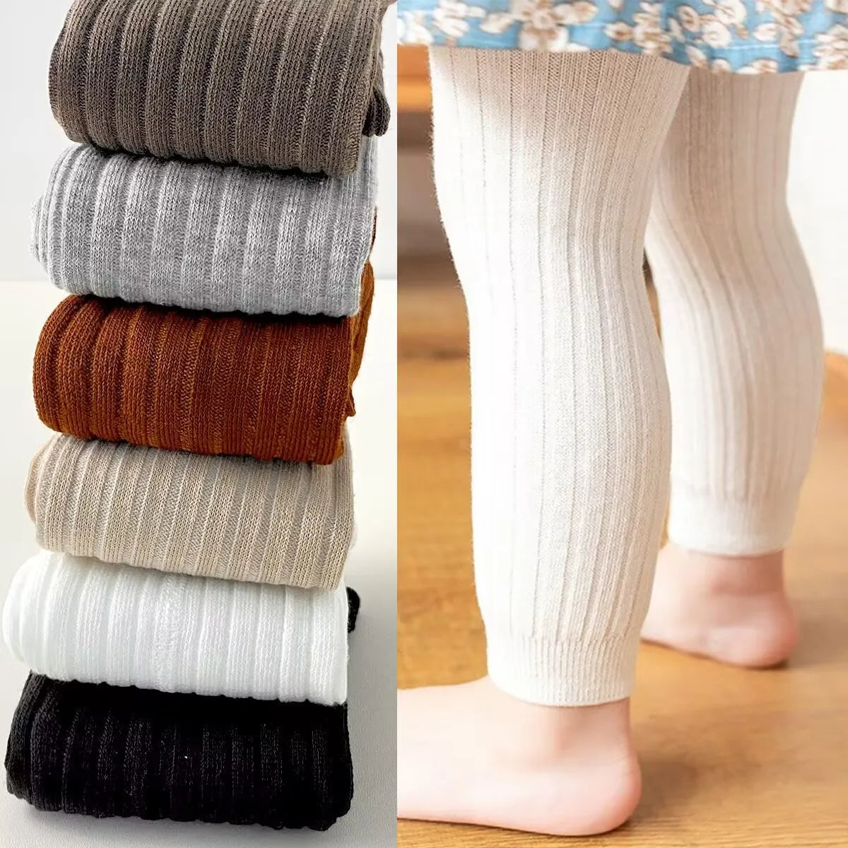 Spring Autumn Baby Boys Girls Pants Newborn Girl Leggings Tights Cotton Stretch Kids Children Knitting Trousers For 0 to 6Years