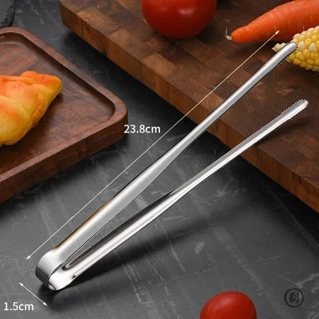 Super Grip Non-Slip Kitchen Tongs - Wide-Tip Stainless Steel Design for Effortless Cooking, Grilling & Serving