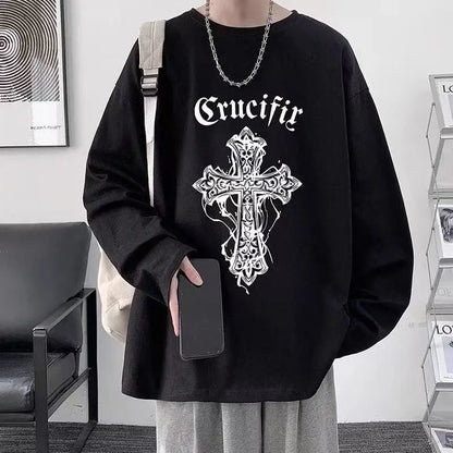 Men T Shirts autumn men Clothes anime casual Long Sleeved Oversized Y2K T-Shirt Harajuku Streetwear Academia Hip Hop tee tops