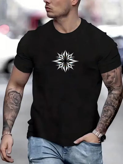 3 Men'S ClothingT Shirt  Soft Round Neck T Shirt，Fashionable And Simple Pattern|Modern Casual Wear |Smooth Texture