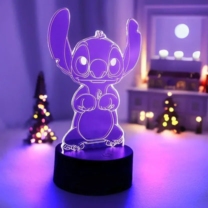 LED Night Light Illusion Stitch Lamps Remote Control Smart Touch Home Room Decor Lamp Christmas Valentine's Day Birthday Gifts