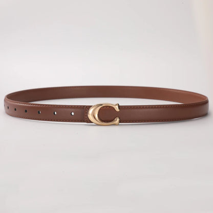 C-shaped Smooth Buckle Simple Women's Soft Durable Belt Fashion Women's Clothing Accessories Paired With Business Casual Belt