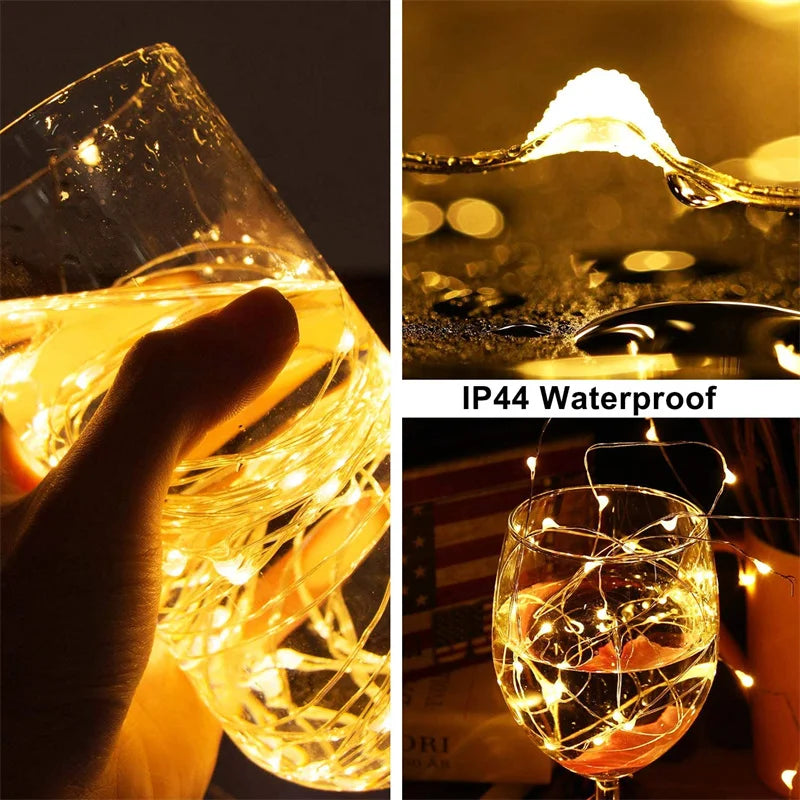 USB Led Fairy Lights Copper Wire String 20M 200LED Holiday Outdoor Lamp Garland For Christmas Tree Wedding Party Decoration