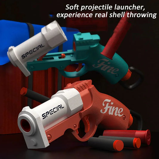 Mini S686 Shell Throwing Soft Bullet Launcher Toy Gun Airsoft Foam Bullet Blaster CS Outdoor Weapon Children Pistol