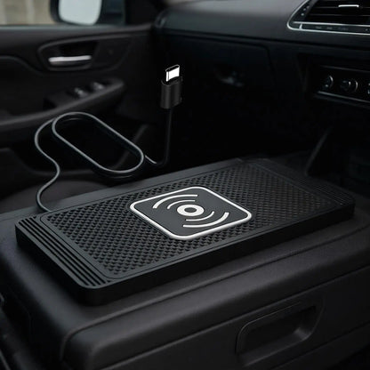 Car Wireless Charging Pad 15W Wireless Auto Phone Charger Pad Automatic Sensing Charging Mat Non-Slip Silicone mat For Phone