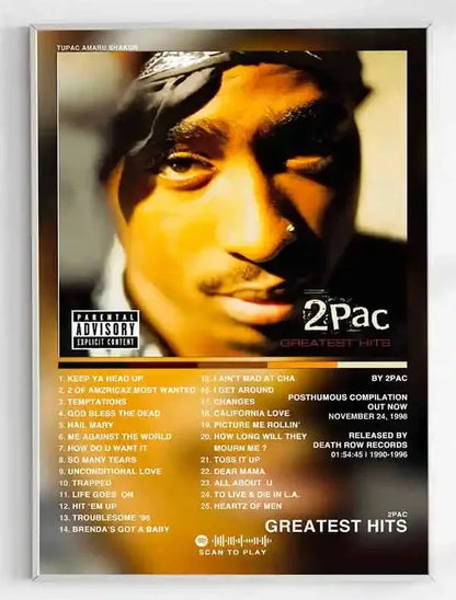 Canvas Painting Wall Art Music Album Cover Aesthetic Pictures Pop Hip Hop Rapper Tupac Posters For Room Modern Home Decor