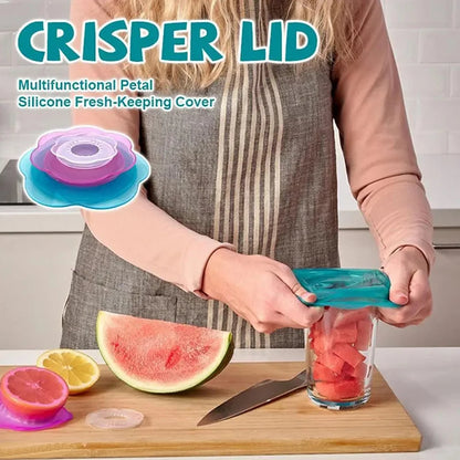 Silicone Stretch Lids Set Reusable Food Petal Shaped Bowl Covers, Elastic Food Container Lids Covers Keep Food Fresh
