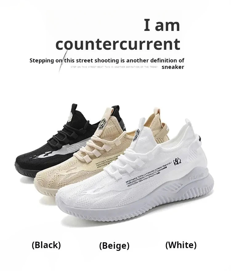 Men Sneakers 2026 Men Tennis Shoes New Fashion Spring and Summer Leisure Walking and Running Breathable Flat Bottom Gym Sports