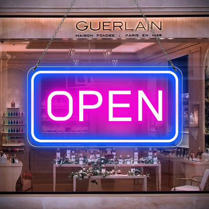 Open LED Neon Sign For Business Neon Lights Open Sign Led Wall Decor Neon Led Signs Adjustable Brightness Bar Salon Stores Hotel