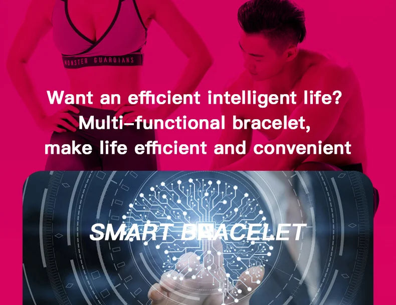 HOMEFISH Smart Fitness Tracker Bracelet with Color Screen Health Reminders Exercise Step Counting Information Notifications