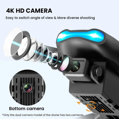 E99Pro HD Drone. 4K dual WiFi FPV, obstacle avoidance. Professional quadcopter for aerial photography.