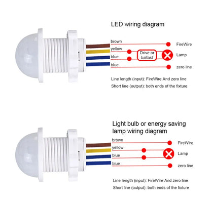 PIR Motion Sensor Detector Smart Switch Home Indoor Outdoor Infrared Light 110V 220V Time Delay Mode Adjust Lighting Switch