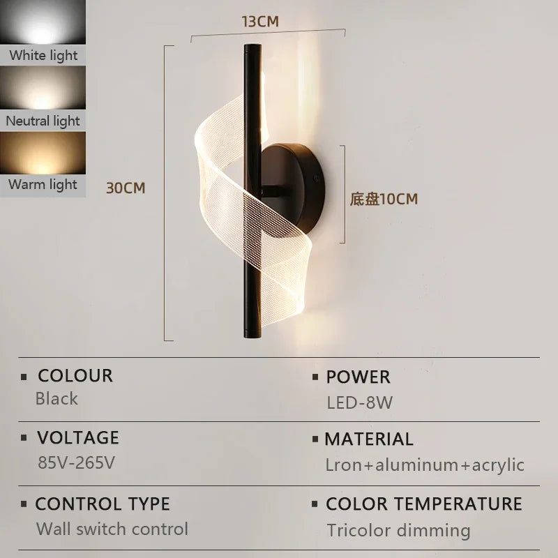 Nordic LED Wall Lights Modern Luxury and Minimalist Home Lights Living Room Bedroom Study Balcony Interior Decoration Lighting