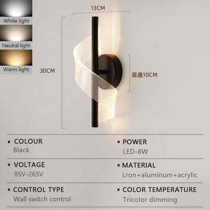 Nordic LED Wall Lights Modern Luxury and Minimalist Home Lights Living Room Bedroom Study Balcony Interior Decoration Lighting