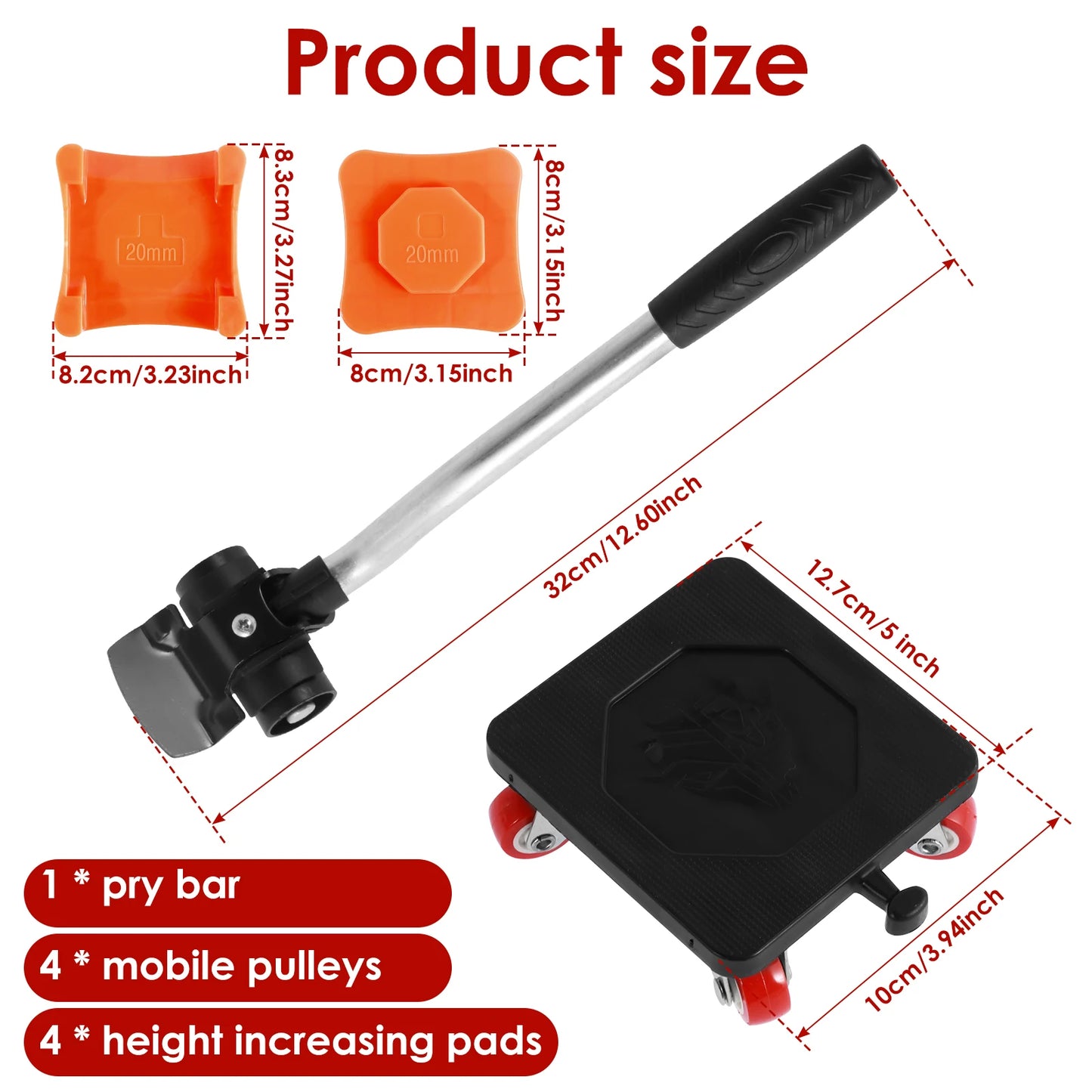 Furniture Moving Transport Roller Set Heavy Duty Furniture Lifiting Caster Tool Furniture Transport Lifter Sliders Roller Tool