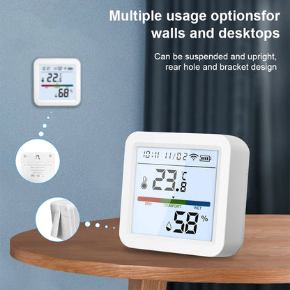 ONENUO Tuya WIFI Temperature Humidity Sensor Hygrometer Thermometer Smart Home Backlight Smart Life Support Alexa Assistant
