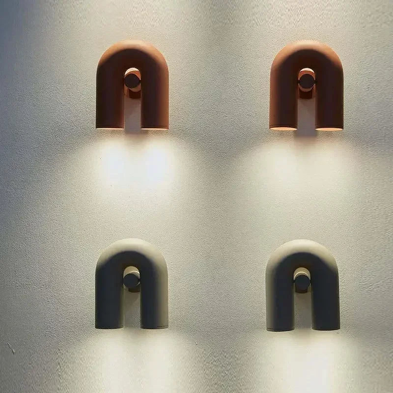 Nordic LED Wall Light U Shaped Art Lamps For Bedroom Bedside Living Room Corridor TV Background Home Indoor Simple Decor Fixture