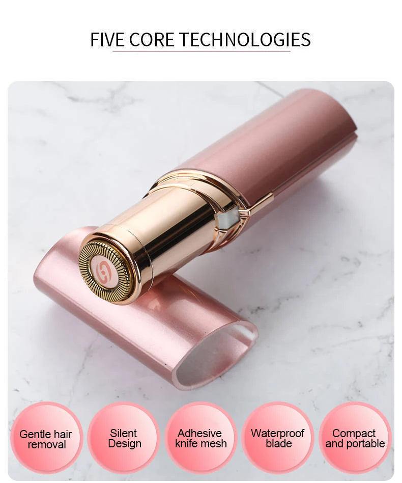 HOMEFISH Lipstick-Shaped Electric Hair Remover Eyebrow Shaper Women's Hair Removal Device Mini Facial Hair Removal Instrument