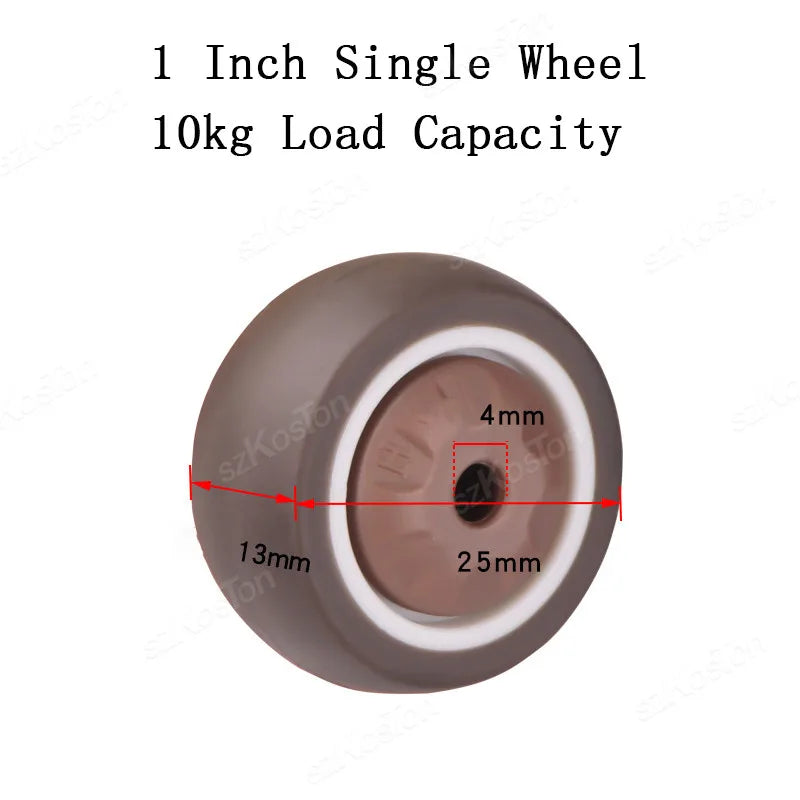 4pcs Furniture Casters Wheels Soft Rubber Swivel Caster Quite Roller Wheels for Trolley Baby Crib Bed Wheels Household Accessory
