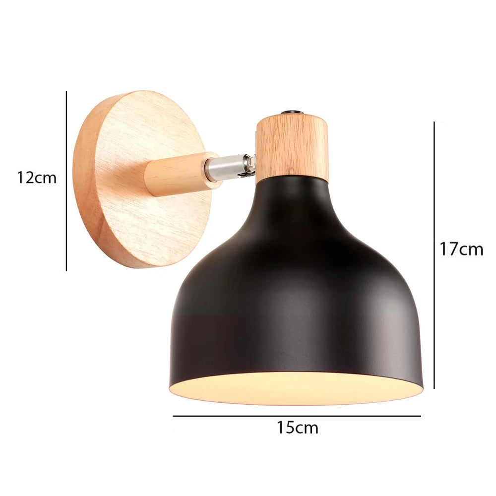 Nordic LED Wall Lamp Wood Creative Lighting Fixture Guest Room Balcony Staircase Sconce Bedroom Bedside Decor Light chandelier
